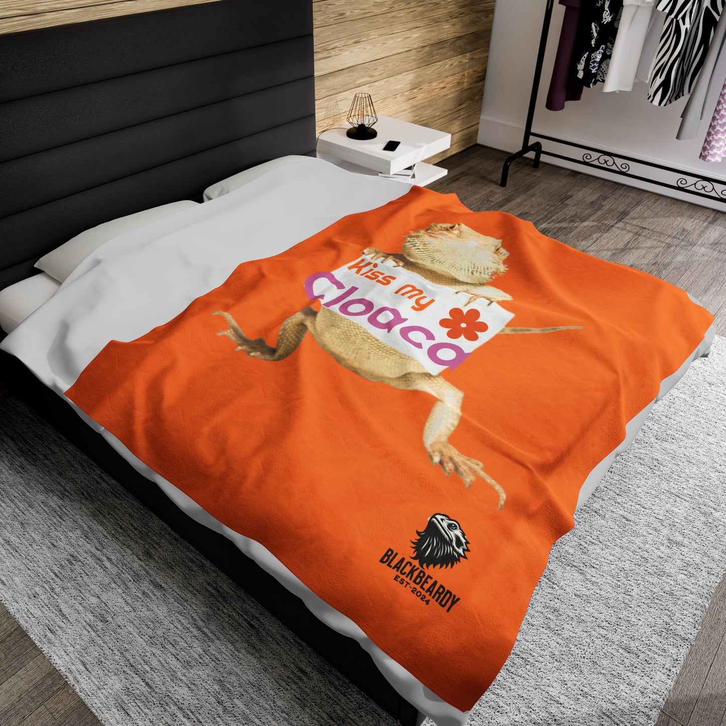 "Kiss My Cloaca" BlackBeardy Velveteen Plush Blanket
