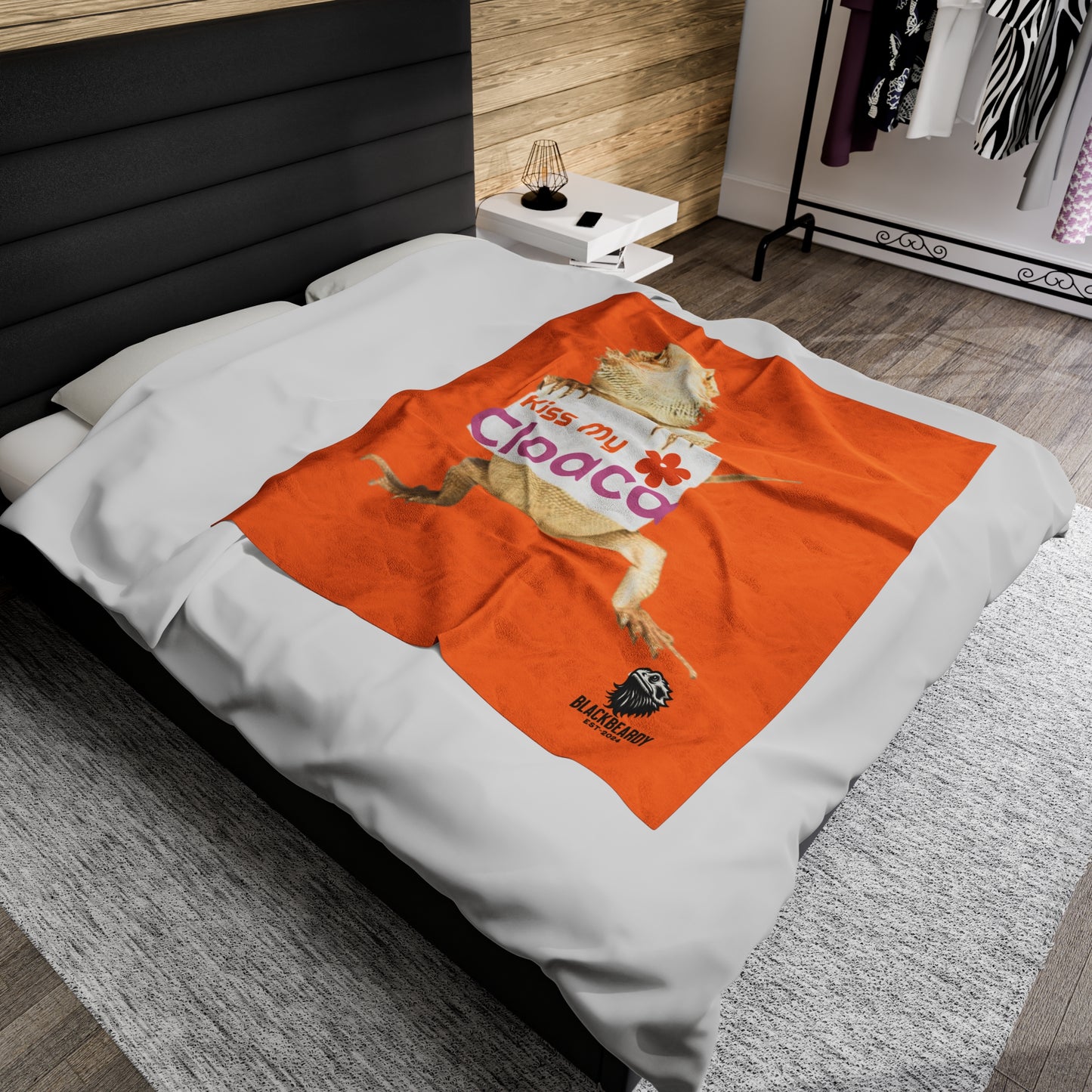 "Kiss My Cloaca" BlackBeardy Velveteen Plush Blanket