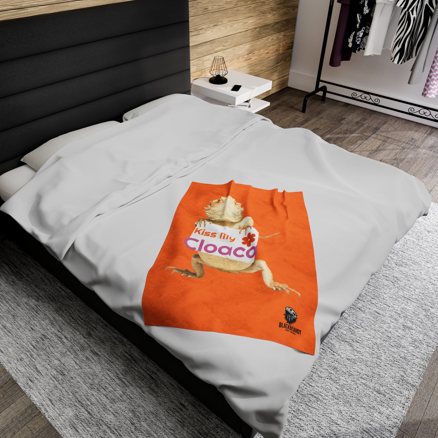 "Kiss My Cloaca" BlackBeardy Velveteen Plush Blanket