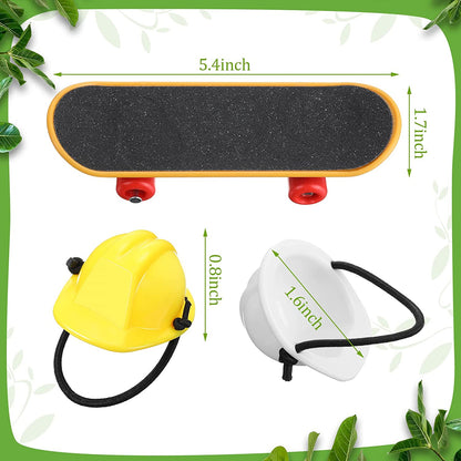 Bearded Dragon Accessory Set - 5-Piece Toy Collection with Adjustable Leashes, Harnesses (S/M/L), Mini Scooter, and Helmet (Black)