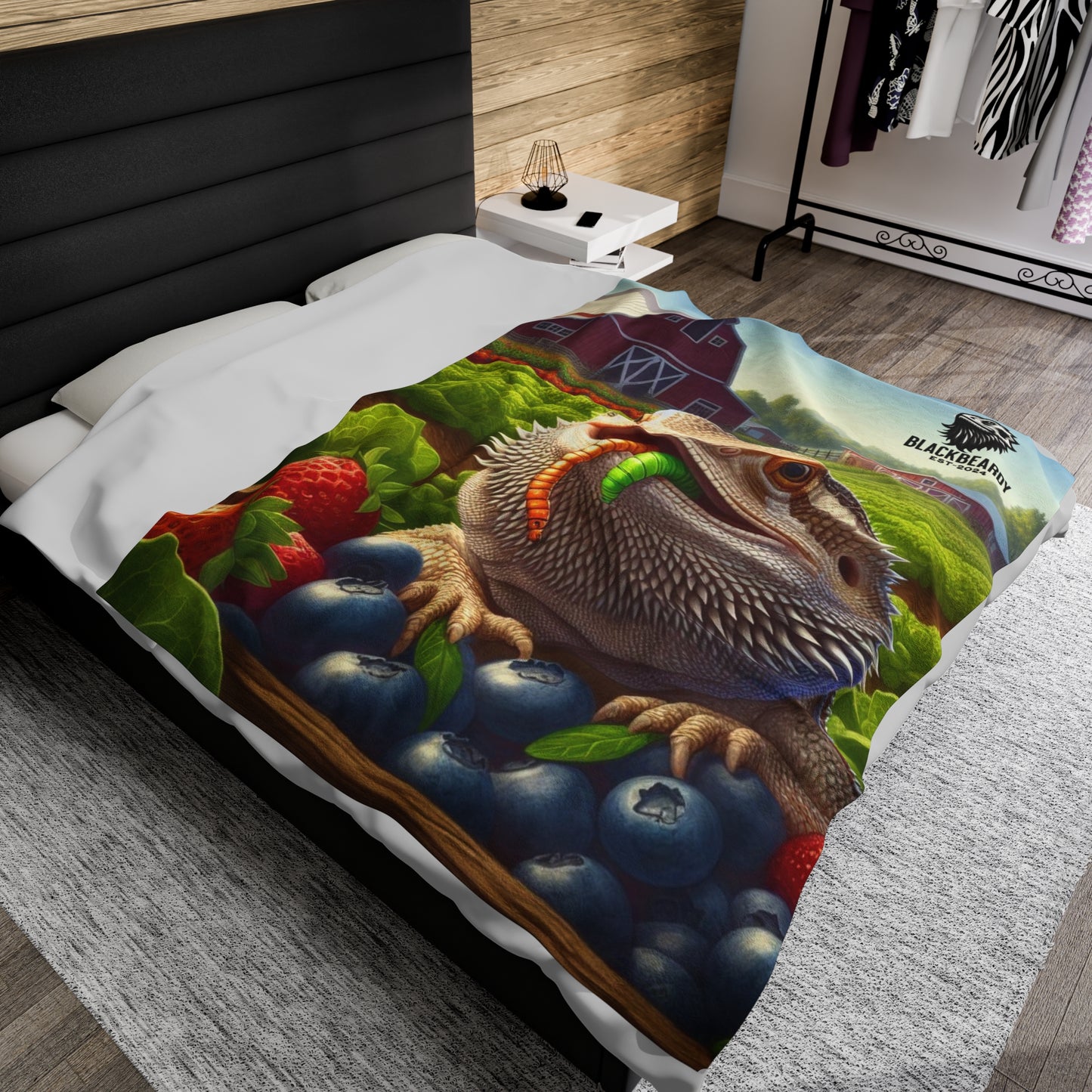 "Farm Beardy" Velveteen Plush Blanket