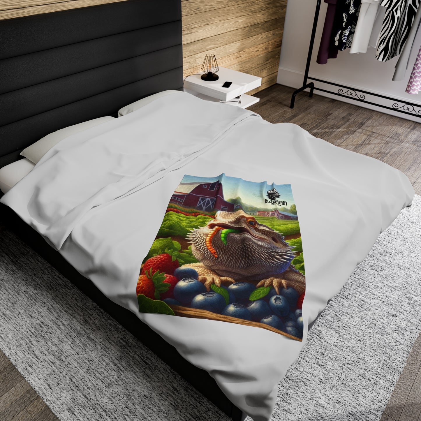 "Farm Beardy" Velveteen Plush Blanket