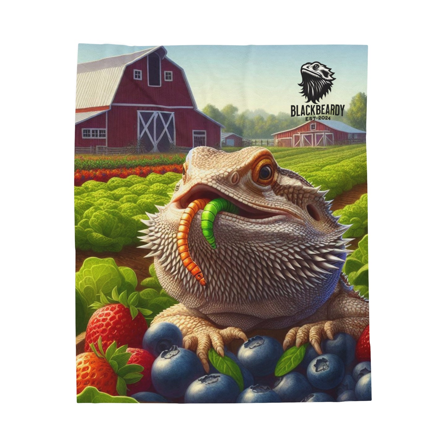 "Farm Beardy" Velveteen Plush Blanket