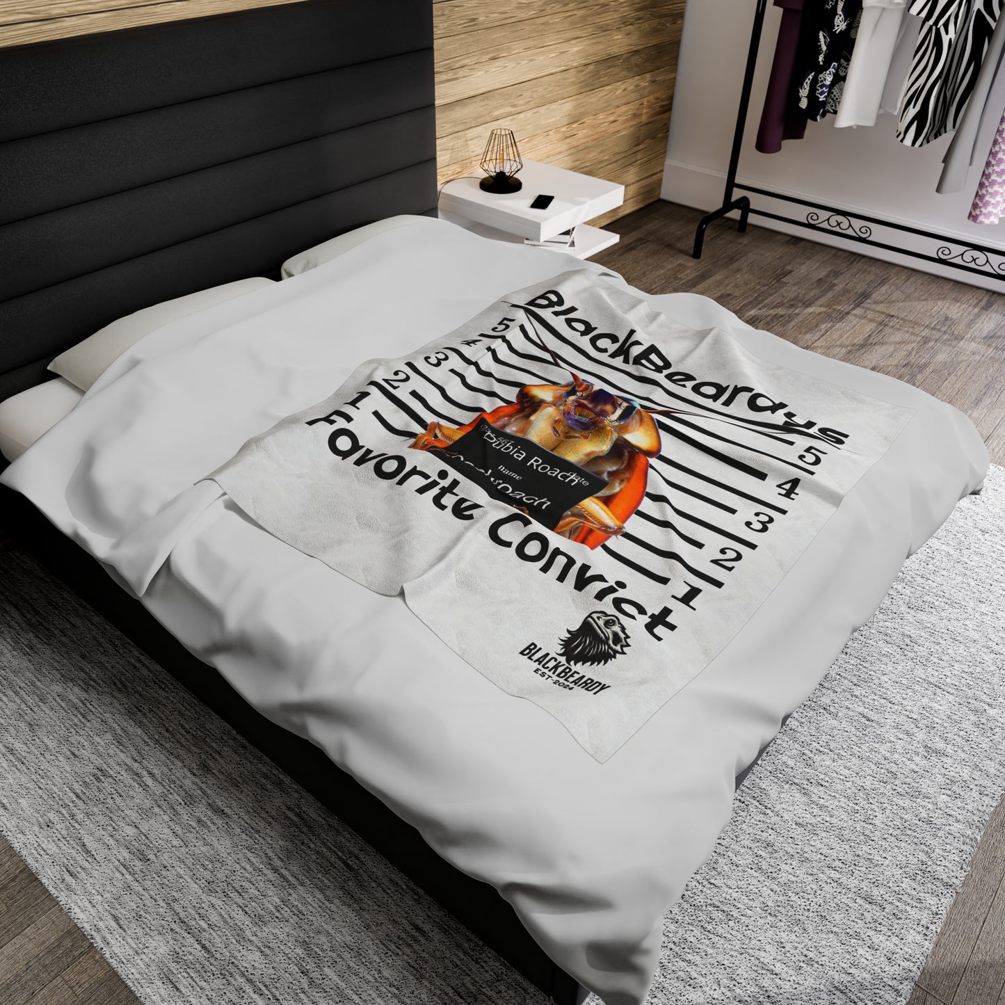 "Roach Convict" BlackBeardy Velveteen Plush Blanket