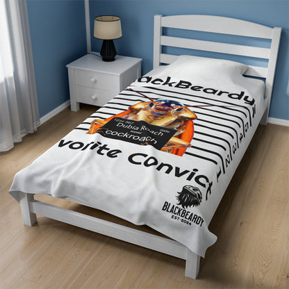 "Roach Convict" BlackBeardy Velveteen Plush Blanket